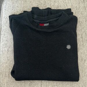 South Pole Men's Black Crewneck Thermal Sweater